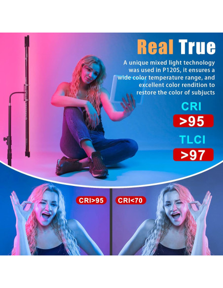 Luz de Fotografía RGB LUXCEO P120S 2800 Lúmenes Control APP