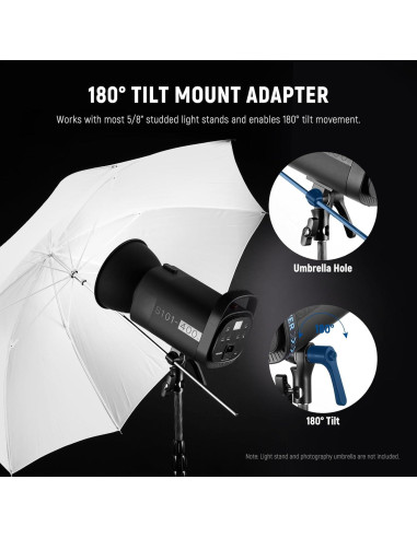 Flash Estroboscópico NEEWER S101-400W 400Ws 5600K con Paraguas 180cm