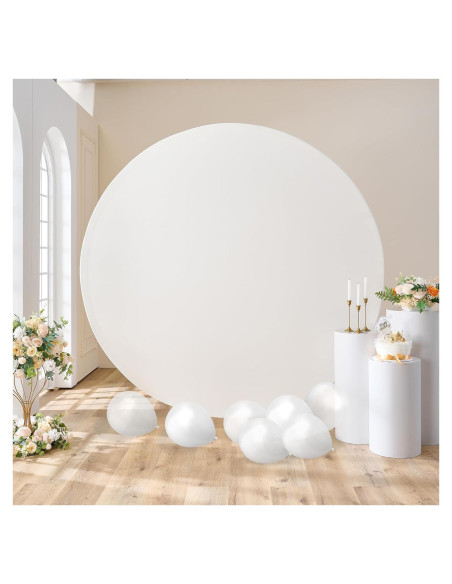 Cubierta de fondo redonda Outpain 6.5FT color marfil para decoraciones