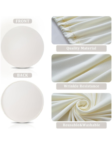 Cubierta de fondo redonda Outpain 6.5FT color marfil para decoraciones