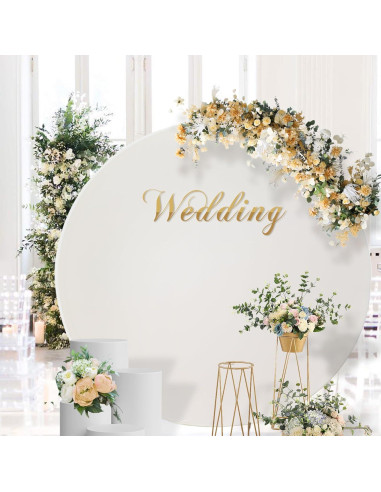 Cubierta de fondo redonda Outpain 6.5FT color marfil para decoraciones