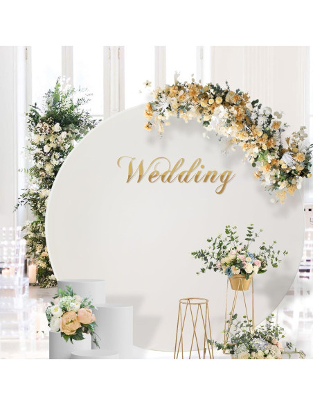 Cubierta de fondo redonda Outpain 6.5FT color marfil para decoraciones