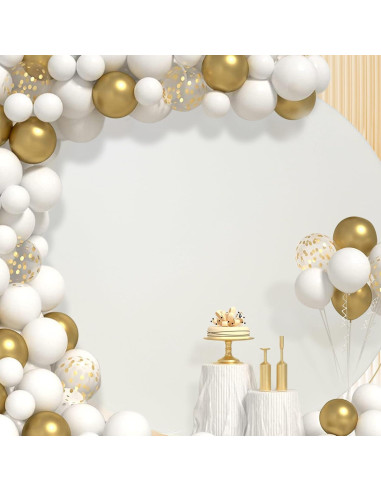 Cubierta de fondo redonda Outpain 6.5FT color marfil para decoraciones