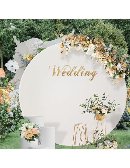 Cubierta de fondo redonda Outpain 6.5FT color marfil para decoraciones