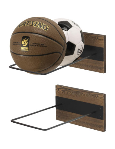 Juego de 2 Soportes de Pared MyGift para Pelotas de Ejercicio