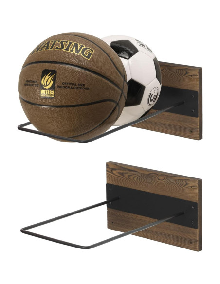 Juego de 2 Soportes de Pared MyGift para Pelotas de Ejercicio