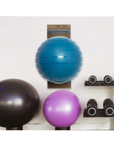 Juego de 2 Soportes de Pared MyGift para Pelotas de Ejercicio