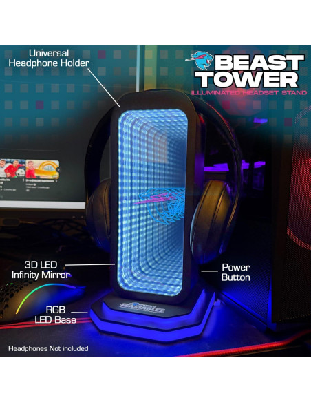 Soporte para Auriculares MrBeast con RGB y Espejo Infinito