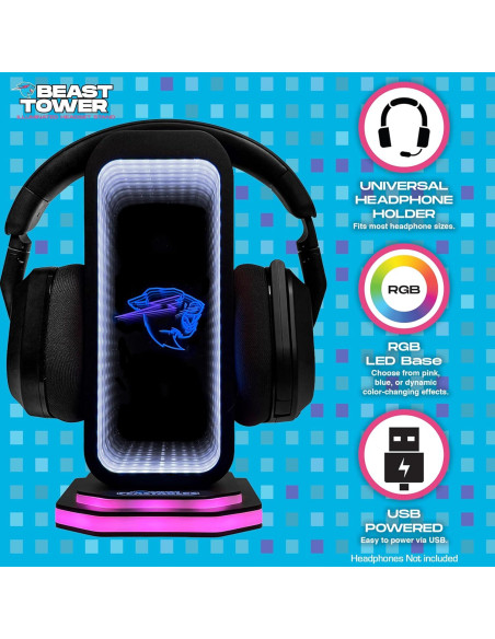 Soporte para Auriculares MrBeast con RGB y Espejo Infinito