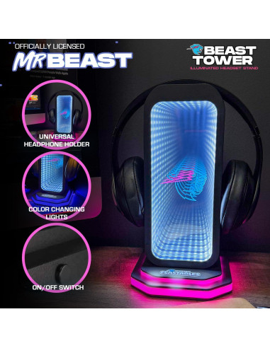 Soporte para Auriculares MrBeast con RGB y Espejo Infinito