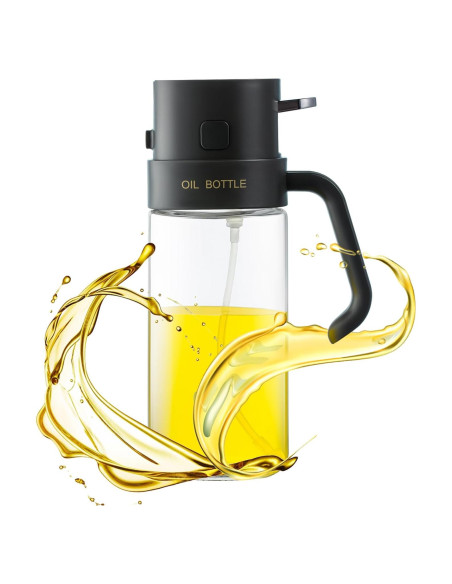 Dispensador de Aceite de Oliva THETCHRY 550ml Vidrio Negro