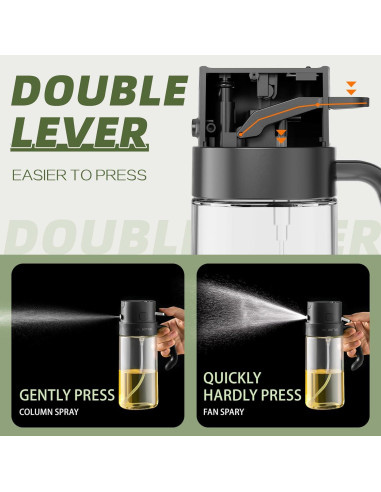 Dispensador de Aceite de Oliva THETCHRY 550ml Vidrio Negro