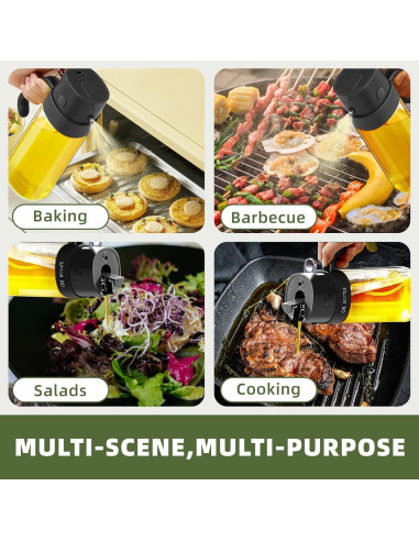 Dispensador de Aceite de Oliva THETCHRY 550ml Vidrio Negro