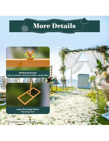 Soporte de Arco de Boda Cuadrado Aoliu 3x3M Hierro Dorado