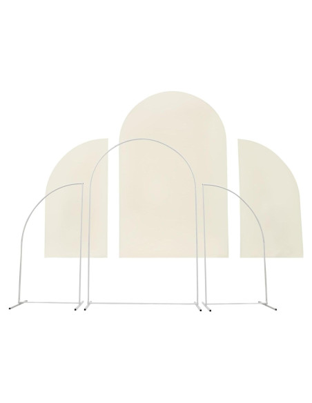 Soporte de Arco de Boda Eleebase 2.2m Media Luna Beige