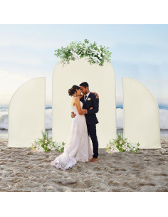 Soporte de Arco de Boda Eleebase 2.2m Media Luna Beige 2