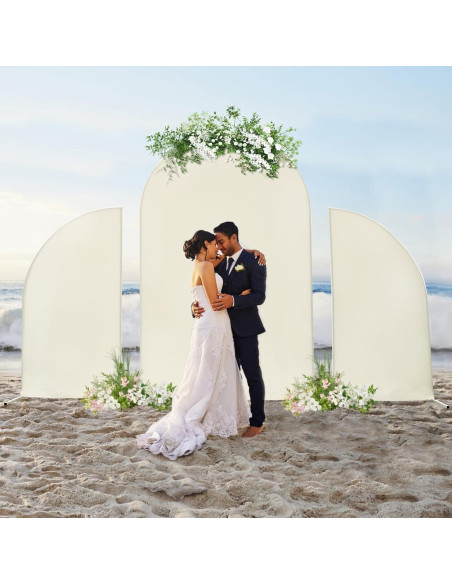 Soporte de Arco de Boda Eleebase 2.2m Media Luna Beige