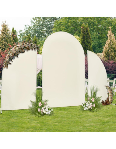 Soporte de Arco de Boda Eleebase 2.2m Media Luna Beige