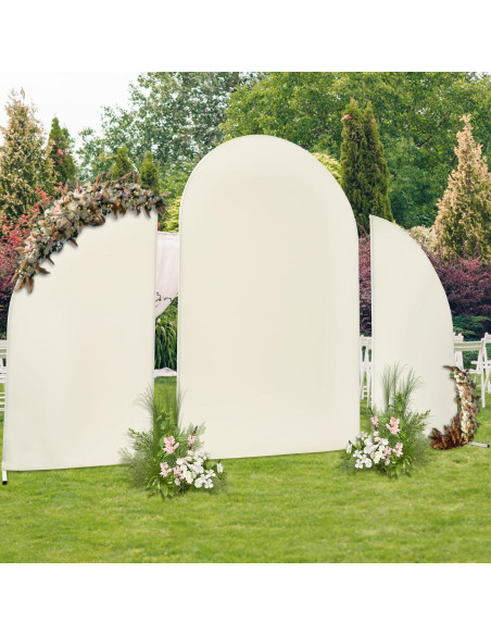 Soporte de Arco de Boda Eleebase 2.2m Media Luna Beige