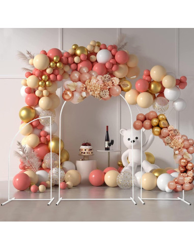 Soporte de Arco de Boda Eleebase 2.2m Media Luna Beige