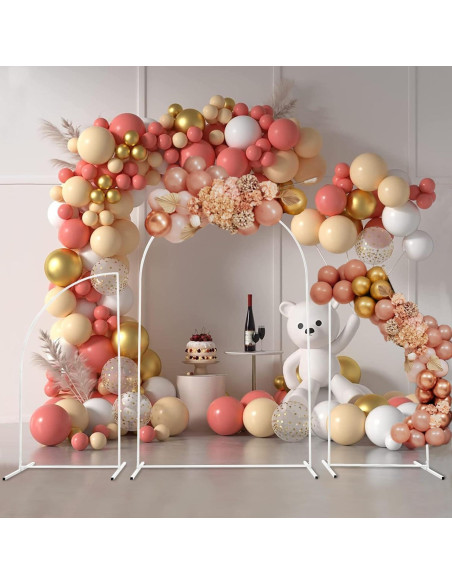 Soporte de Arco de Boda Eleebase 2.2m Media Luna Beige