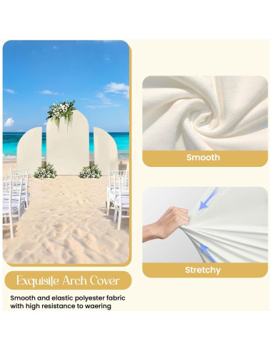 Soporte de Arco de Boda Eleebase 2.2m Media Luna Beige