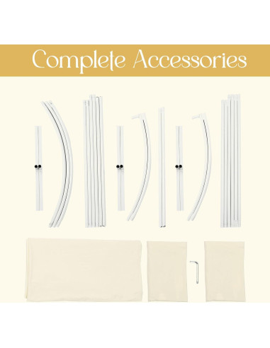 Soporte de Arco de Boda Eleebase 2.2m Media Luna Beige