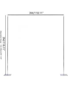 Soporte de Fondo Ajustable LOYALHEARTDY 3x3m Acero Inoxidable 2