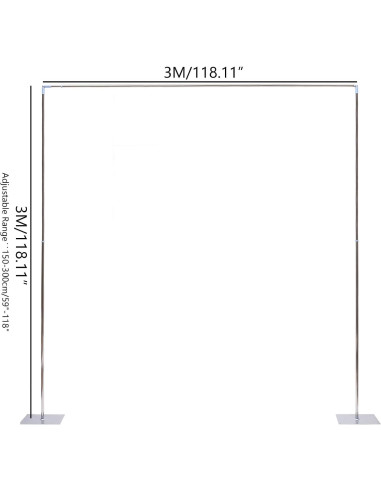 Soporte de Fondo Ajustable LOYALHEARTDY 3x3m Acero Inoxidable