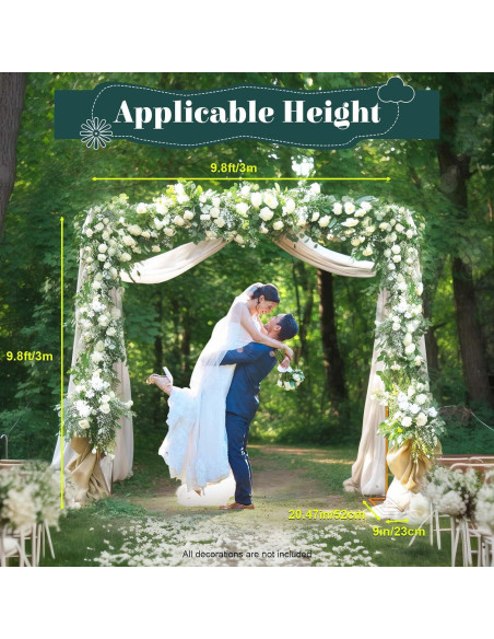 Soporte de Arco de Boda Cuadrado Ajustable Dfmyhked 1.09m a 2.97m