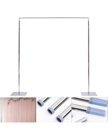 Soporte de Fondo Ajustable LOYALHEARTDY 3x3m Acero Inoxidable