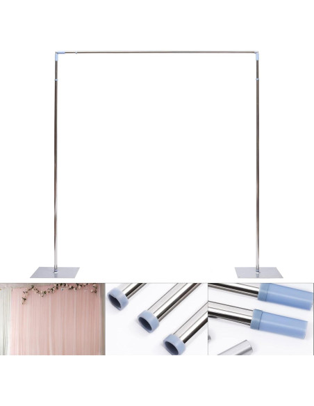 Soporte de Fondo Ajustable LOYALHEARTDY 3x3m Acero Inoxidable