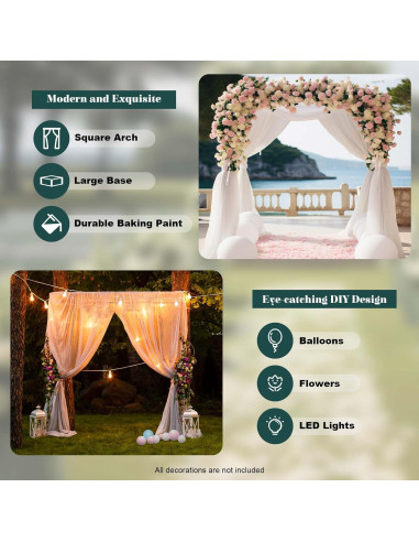Soporte de Arco de Boda Cuadrado Ajustable Dfmyhked 1.09m a 2.97m