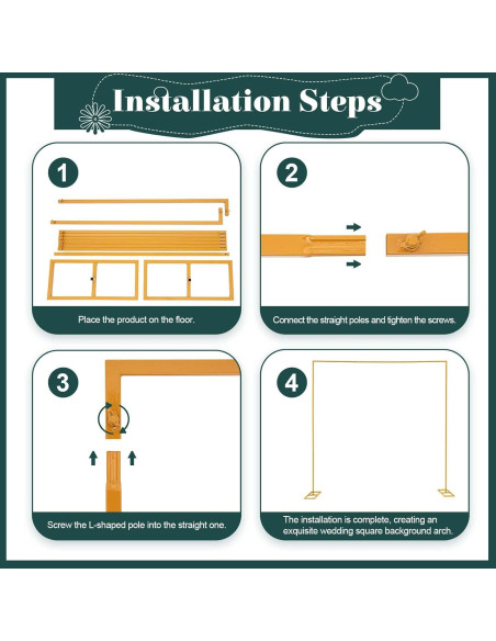 Soporte de Arco de Boda Cuadrado Ajustable Dfmyhked 1.09m a 2.97m