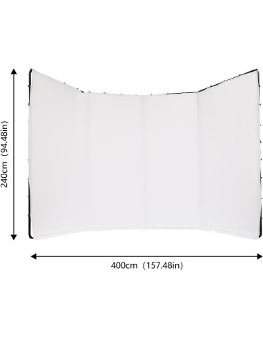 Kit de fondo fotográfico blanco 2.4x4m con soporte ajustable