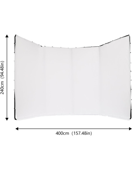 Kit de fondo fotográfico blanco 2.4x4m con soporte ajustable