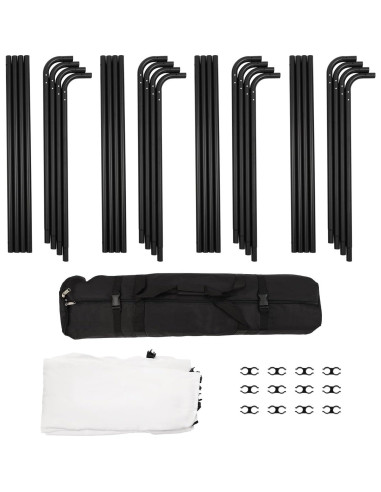 Kit de fondo fotográfico blanco 2.4x4m con soporte ajustable