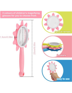 Lupa de Mano Rongon 10X Rosa para Niños y Lectura 2