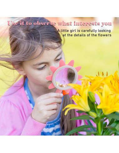 Lupa de Mano Rongon 10X Rosa para Niños y Lectura