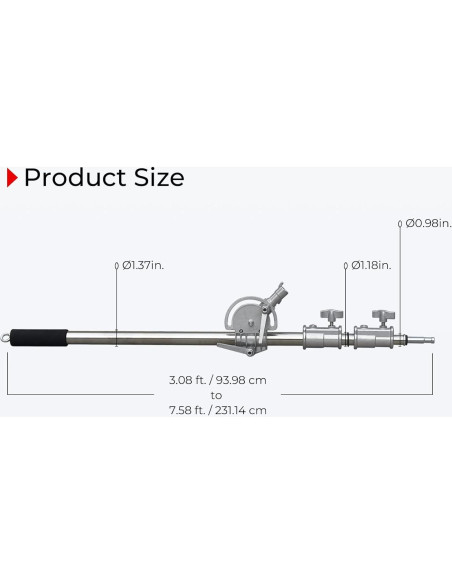 Brazo de Boom C-Stand Ajustable 93.98-231.14 cm DAWOT