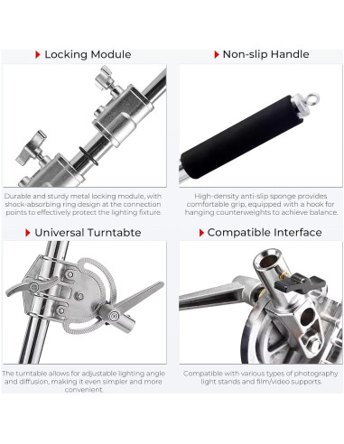 Brazo de Boom C-Stand Ajustable 93.98-231.14 cm DAWOT