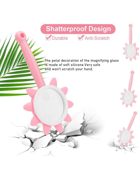 Lupa de Mano Rongon 10X Rosa para Niños y Lectura