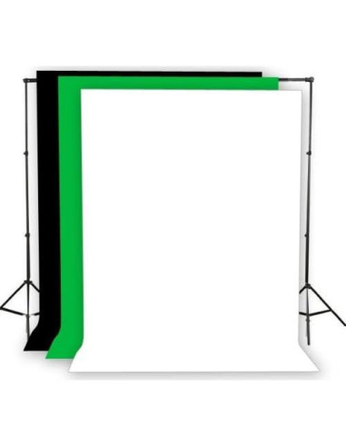 Kit de Iluminación de Video Fancierstudio FS69BWG con Soporte y 3 Telones