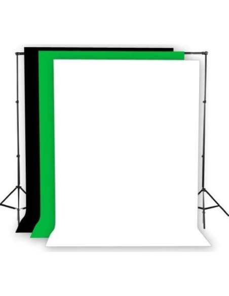 Kit de Iluminación de Video Fancierstudio FS69BWG con Soporte y 3 Telones