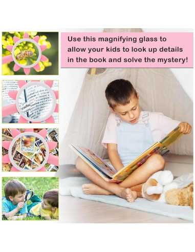 Lupa de Mano Rongon 10X Rosa para Niños y Lectura