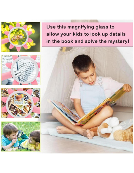 Lupa de Mano Rongon 10X Rosa para Niños y Lectura