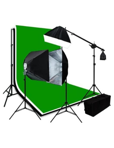Kit de Iluminación Fotográfica ePhotoInc con Fondos 3x3.66m