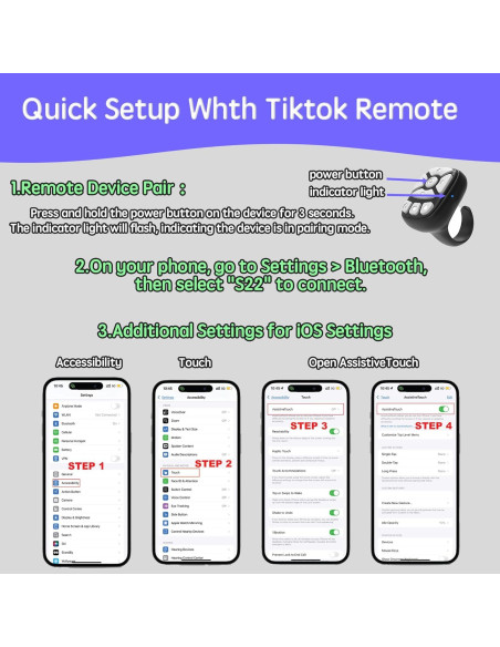 Control Remoto Inalámbrico Bluetooth NOVZIX S29 Rosa
