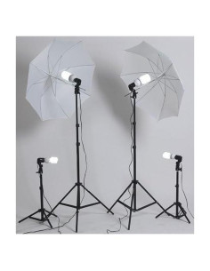 Kit de Iluminación de Estudio ePhoto 1000W con Paraguas y Soportes