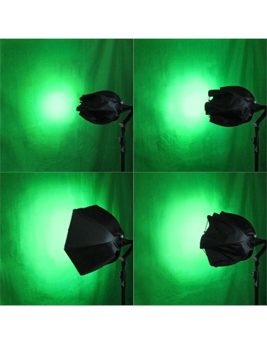 Kit de Iluminación Fotográfica LINCO AM140 con Fondo Negro 3x6m